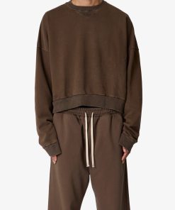 Cropped Crewneck - Olive