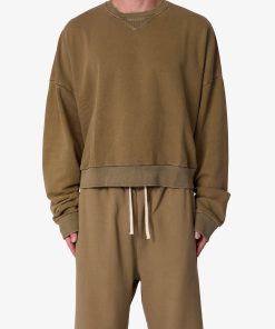 Cropped Crewneck - Washed Earth